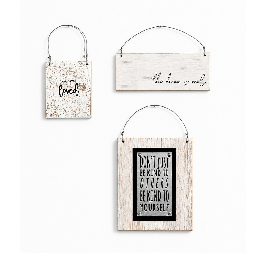 Farmhouse Wood Wall Decor Signs Lot 3 Inspirational Quotes Rustic Hanging Home