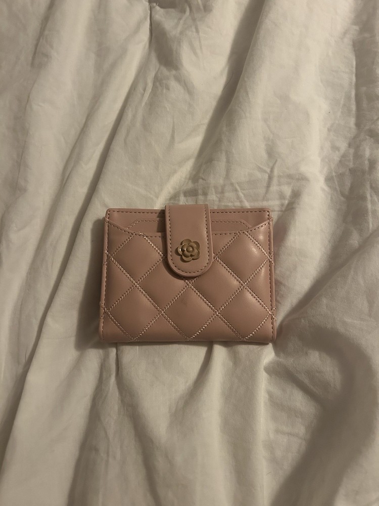 Vintage CHANEL Wallet Card Case Holder - Pink Leather Knockoff