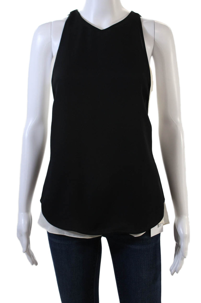 ALC Womens Silk Sleeveless Layered Tank Blouse Black Size XSFree Shipping in US $100+ Orders | $6.95 Orders Below