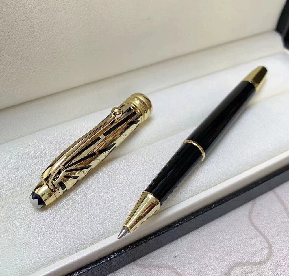Deluxe Centenary Series Black + Gold Color 0.7mm Rollerball Pen No Box