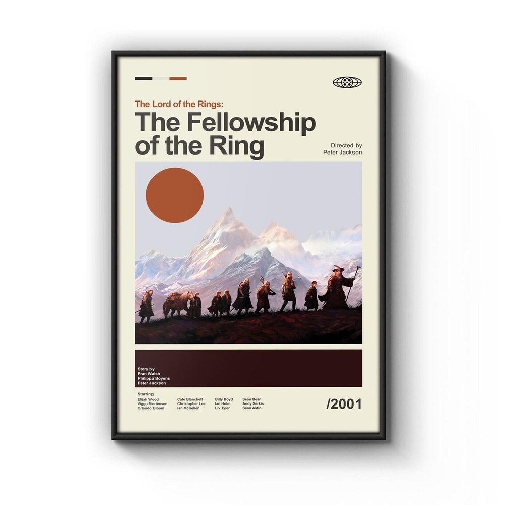 Lord of the Rings Fellowship Retro Movie Poster 24x36 Wall Art Unframed