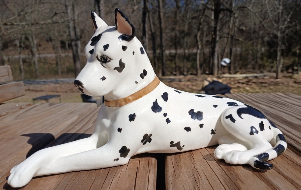 Rare 1940's Erphila Germany Porcelain Harlequin Great Dane Figurine.