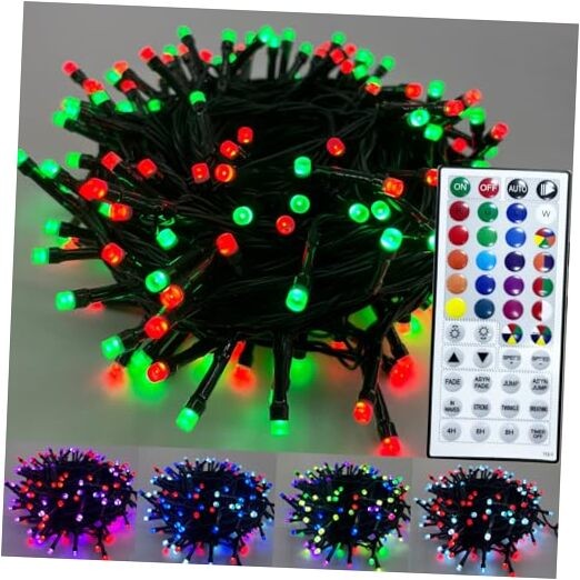Multi-Color RGB Christmas String Lights with Remote, 200 RGB (Red, Green, Blue)