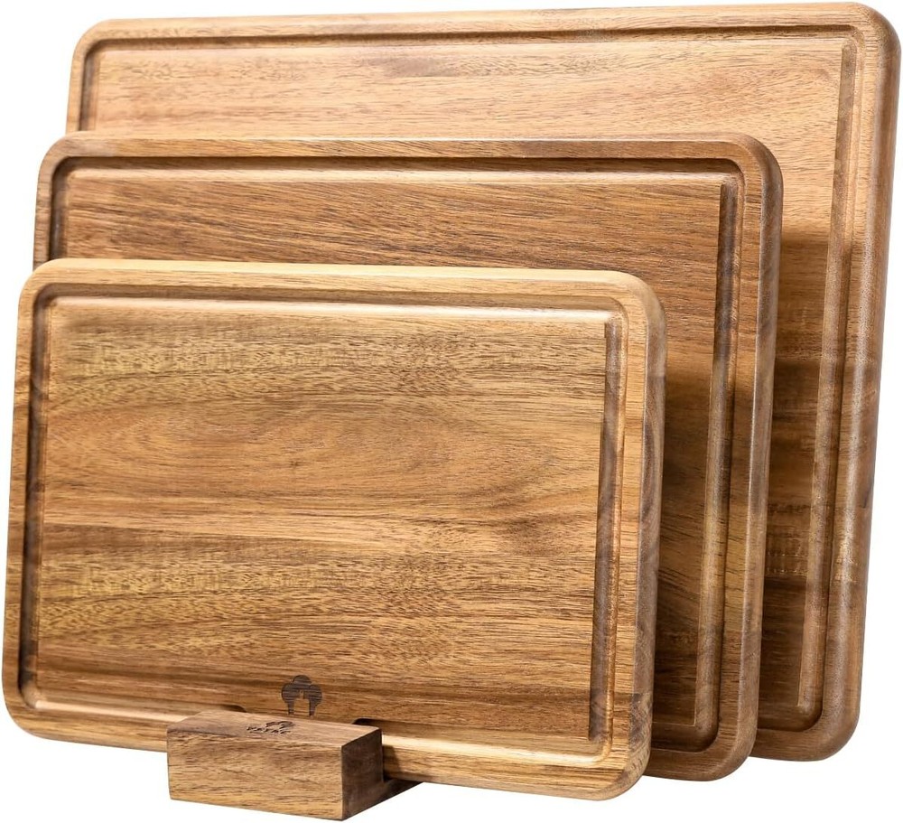Acacia Wood Cutting Board Set of 3 for Kitchen,New free freight-image