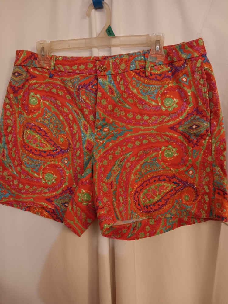 Lauren Ralph Lauren Women'spink Paisley Shorts,size 14