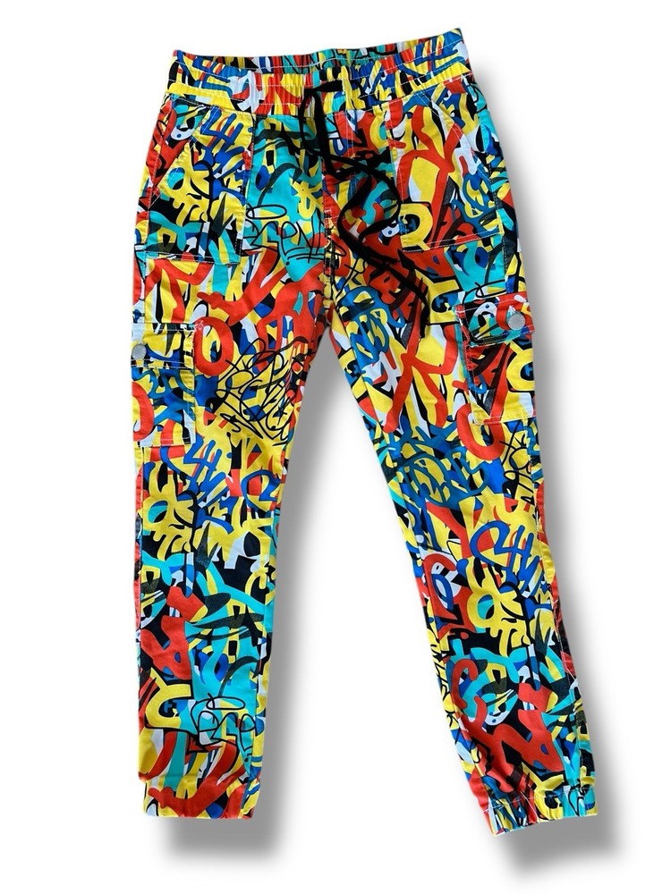 90s Style V.I.P. Women's Jogger Pants Graffiti Markings Street Vibes 9/10 NWOT