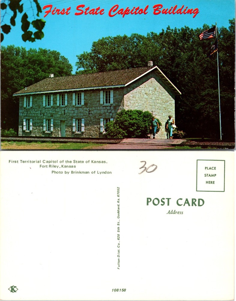 First State Capitol Fort Riley Kansas Postcard