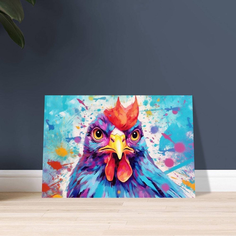 Colorful Chicken Poster Wall Art Canvas Unframed Print Art