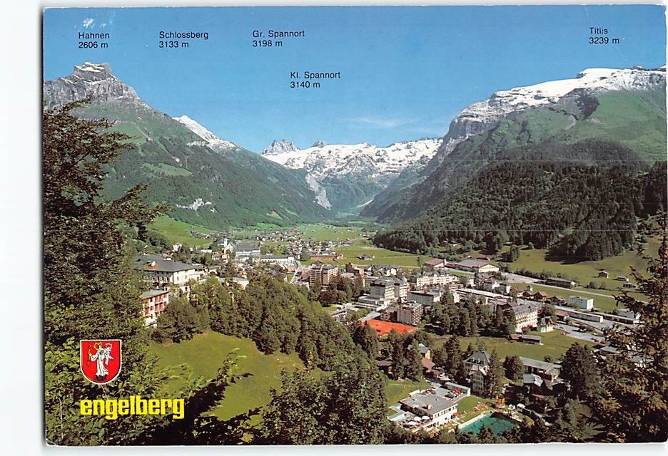 Postcard Aerial View Engelberg Switzerland