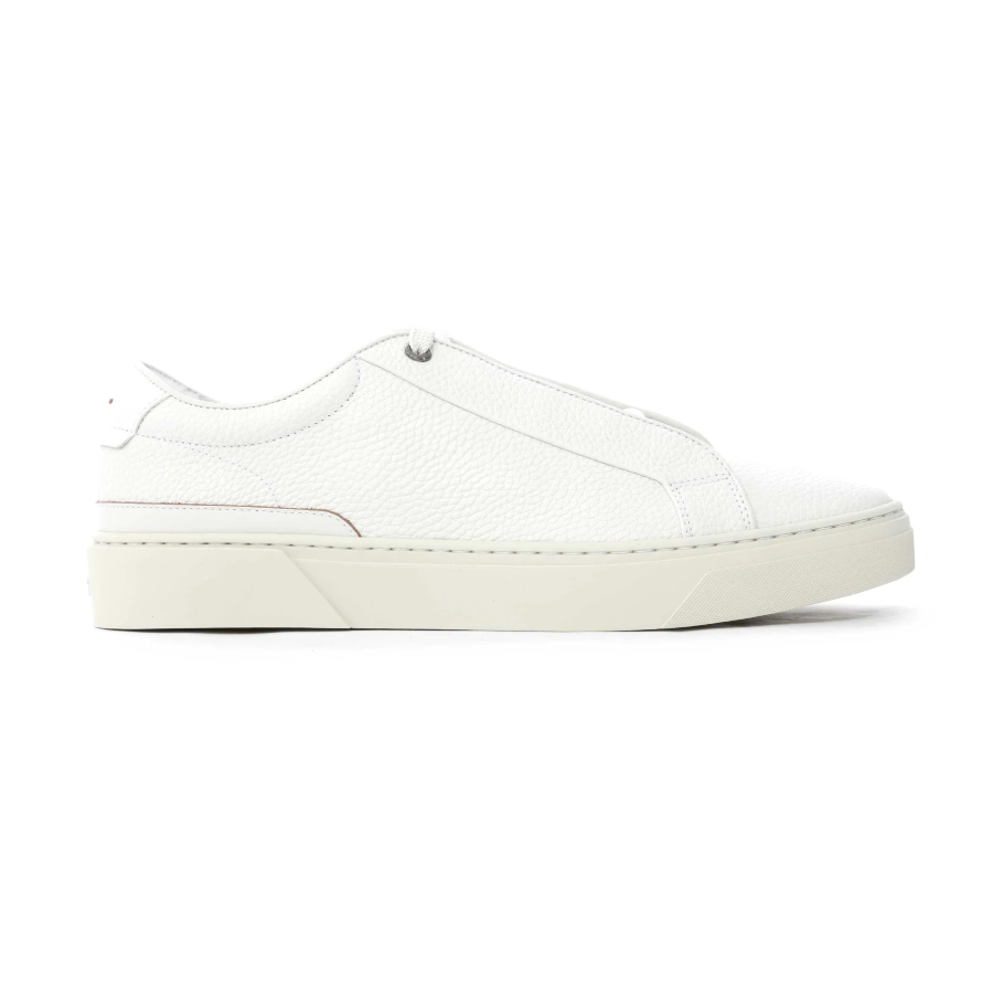BOSS Trainers Mens White Leather Smart Casual Sneakers - Gary Tenn Size 11