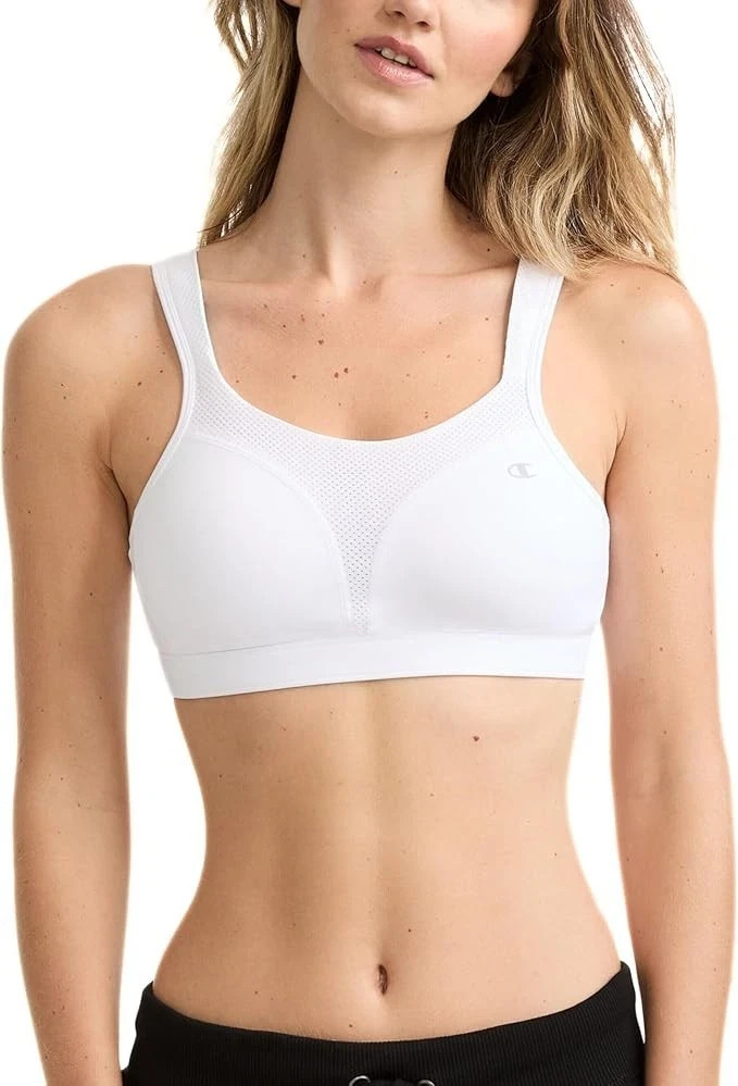 Champion Sports Bra Spot Comfort Full Support, White, Size 38C, NWT