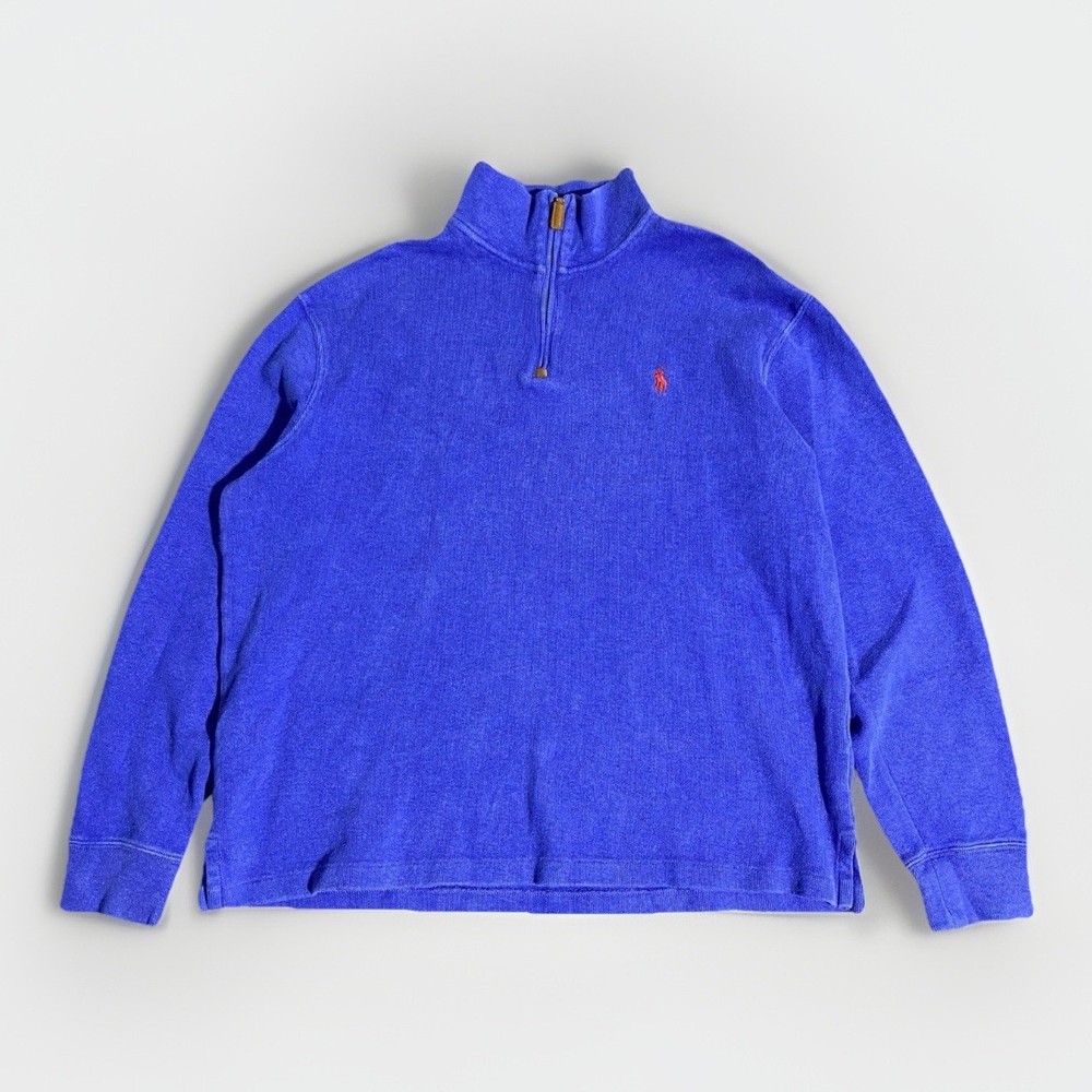 Polo Ralph Lauren 1/4 Zip Sweater Men Large Pullover Sweatshirt Preppy Old Money