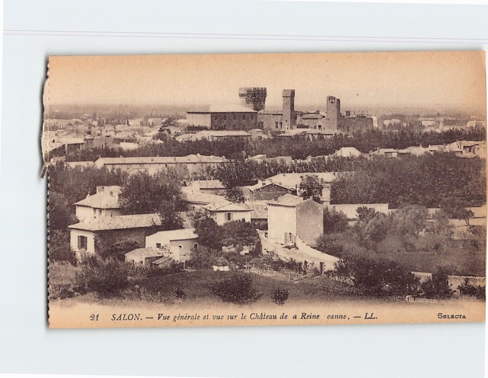Postcard Salon Vue Generale et Vue Sur le Chateau de la Reine Jeanne France