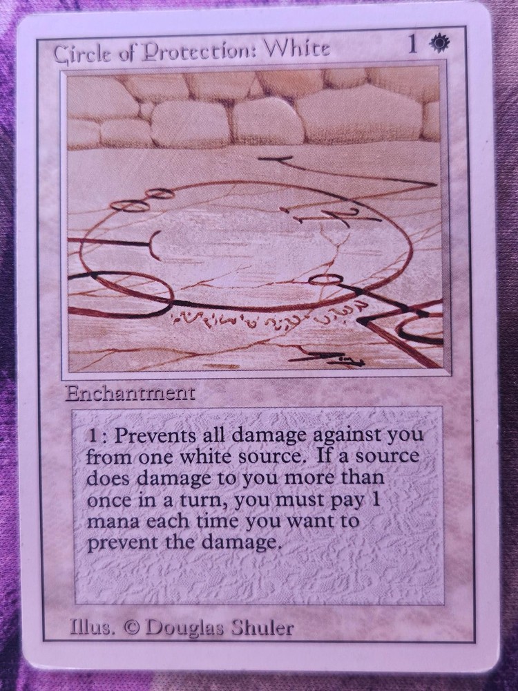 Circle of Protection: White Common Revised Edition Magic: The Gathering MP