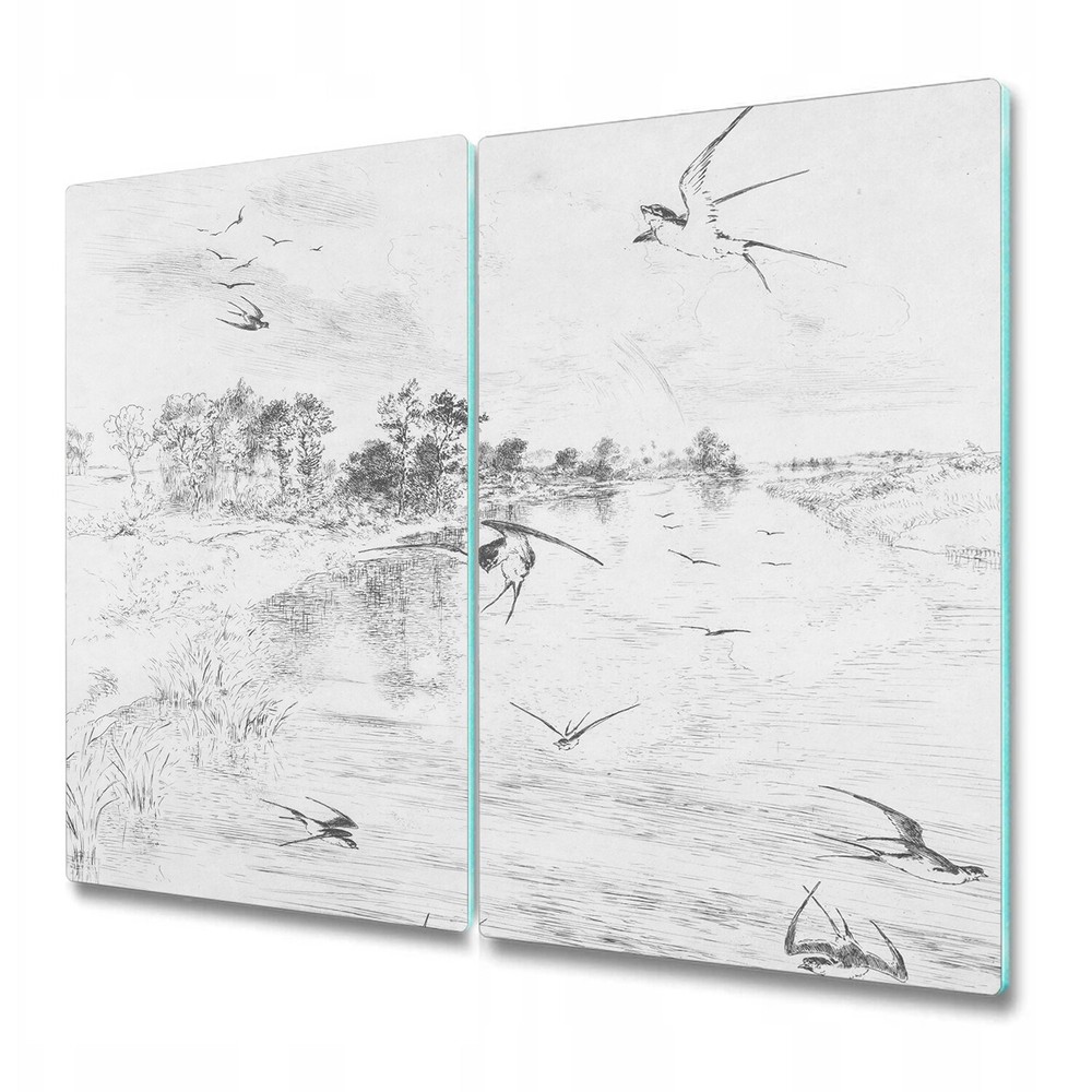 Tempered Glass Kitchen Chopping Cutting Board Sow Landscape Sow Vintage 2x30x52