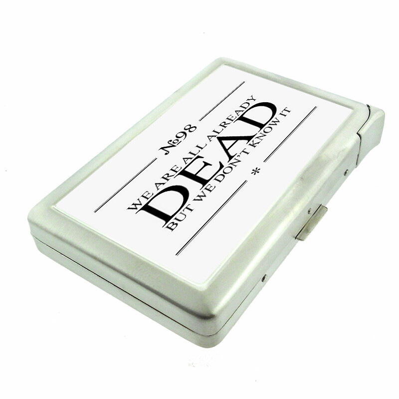 EM1 Metal Cigarette Case with Built-In Lighter – Compact Wallet Design