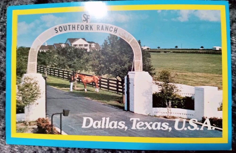 💥Dallas TX-Texas, Southfork Ranch, Dallas Television Show, Vintage Postcard
