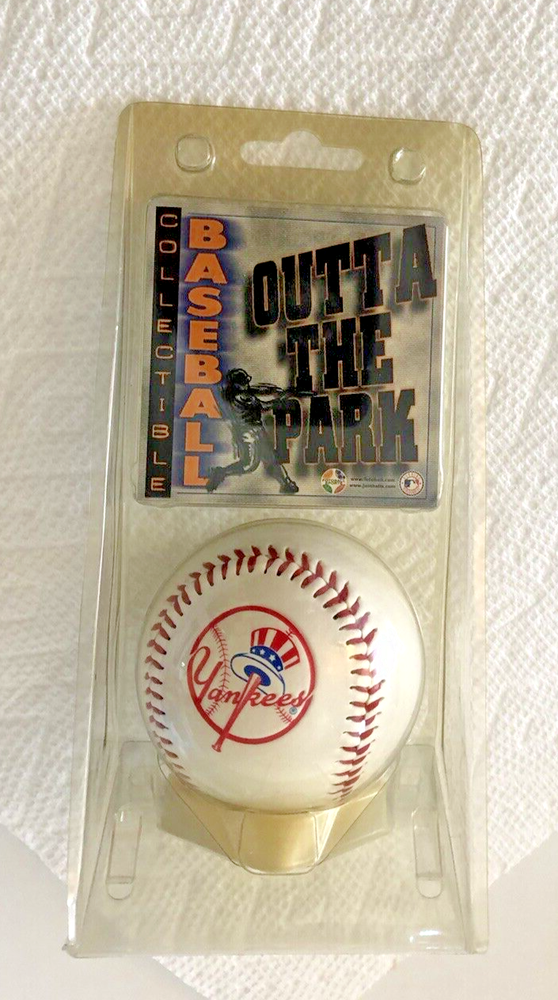 Vintage NY Yankees Logo Baseball with Display Stand - Brand New by Fotoball