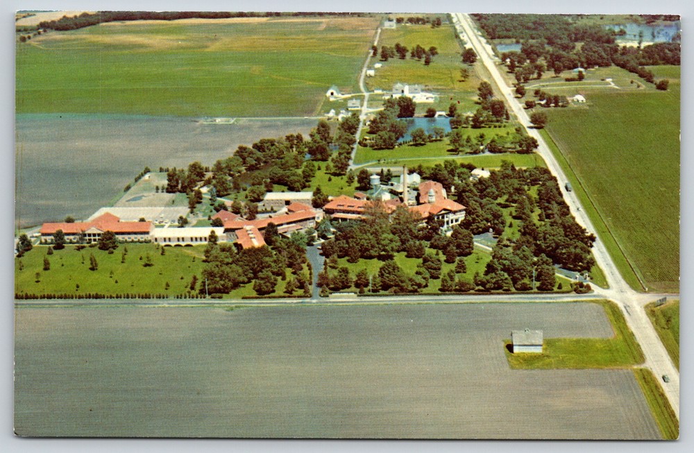 Sullivan Illinois~Air View Illinois Masonic Home~Vintage Postcard