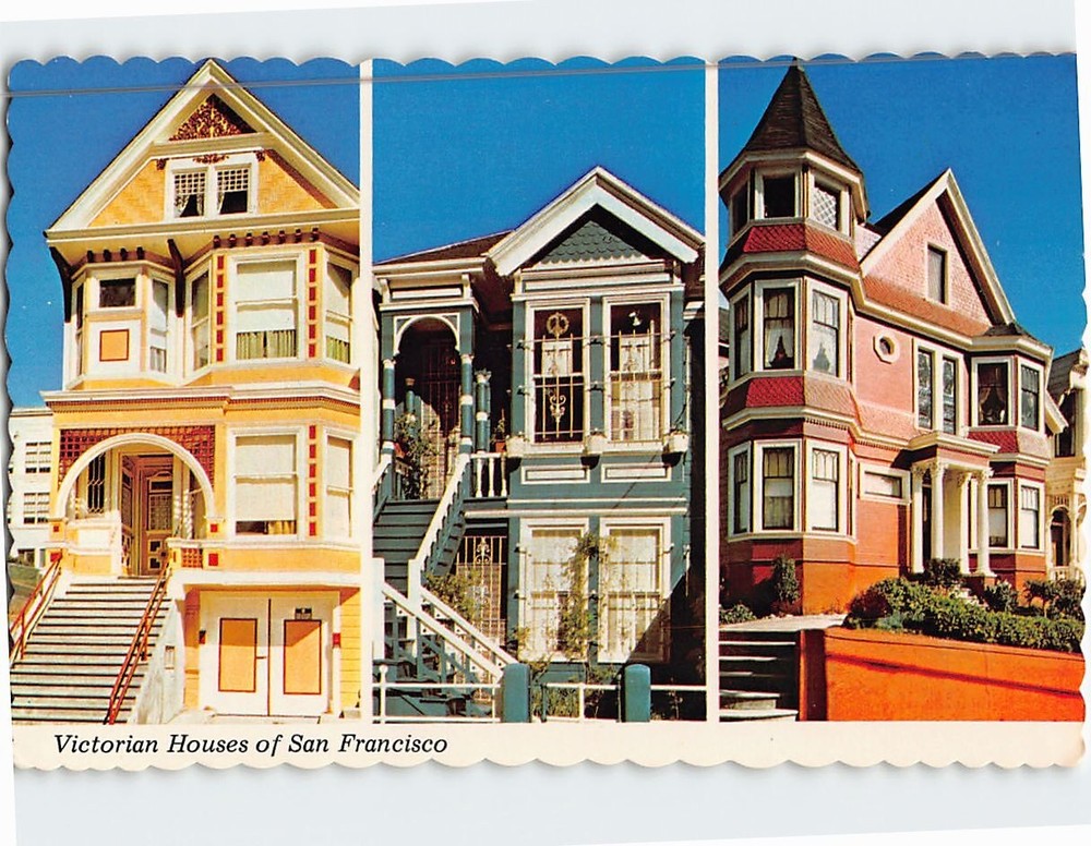 Postcard Victorian Houses of San Francisco California USA