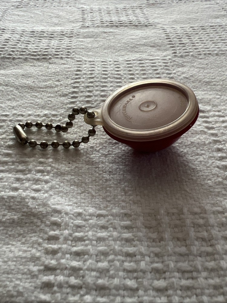 Vintage Tupperware Miniature Wonderlier Red Lidded Bowl Keychain Fob