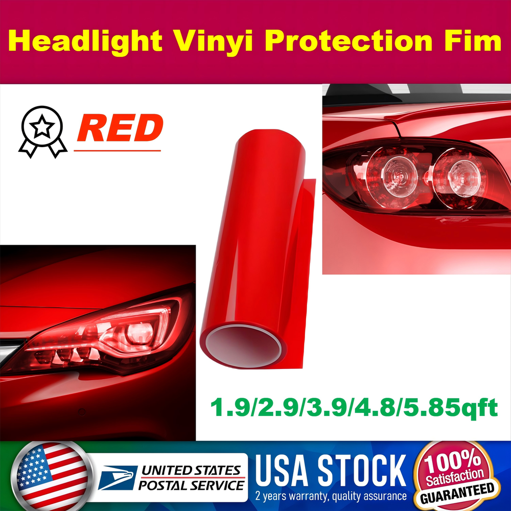 1.9-5.8sqft Vinyl Film Tint Car Headlight Taillight Fog Wrap Sticker Decal