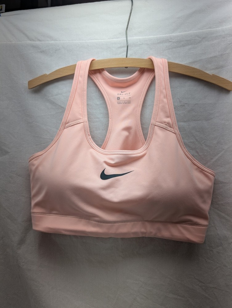Nike DRI-FIT Swoosh Bra Peach/Black BV3900-664 Women's