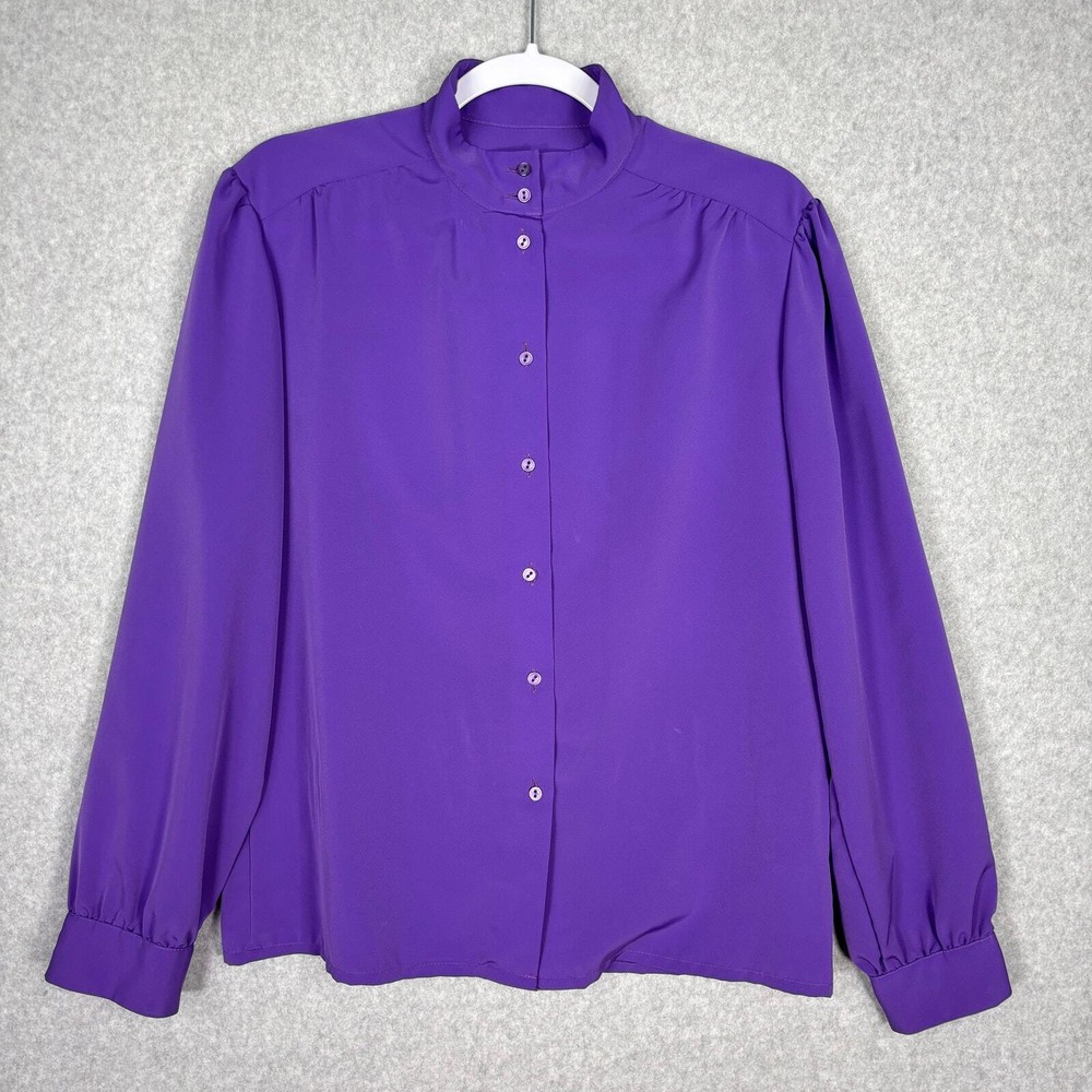 VTG Pendleton Blouse 12 Silky Mock Neck Victorian Romantic Country Sophisticates