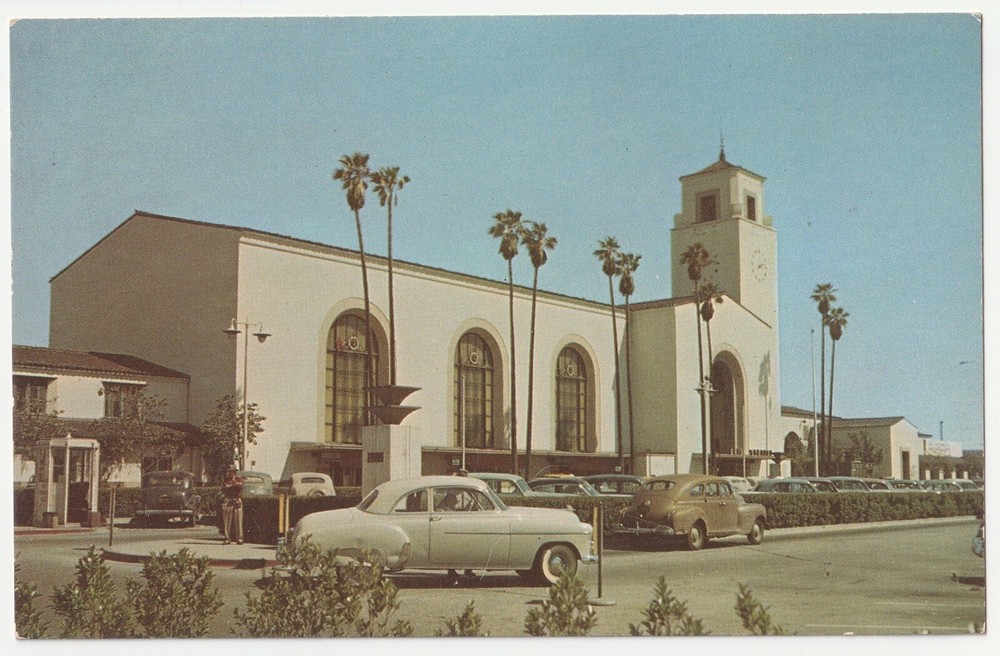 LA Los Angeles California CA Union Train Station Railroads RR Postcard c1950s