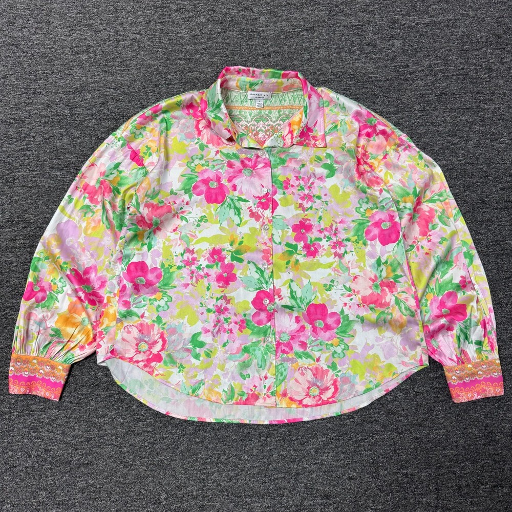 Current Air Floral Spring Cottage California Top Button Shirt Sz S Multicolor