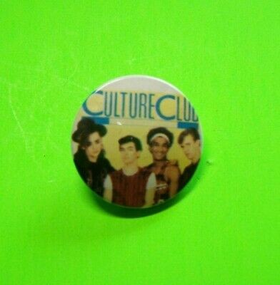 Culture Club Pinback Button BOY GEORGE New Wave Badge 1980s ORIGINAL Band Shot