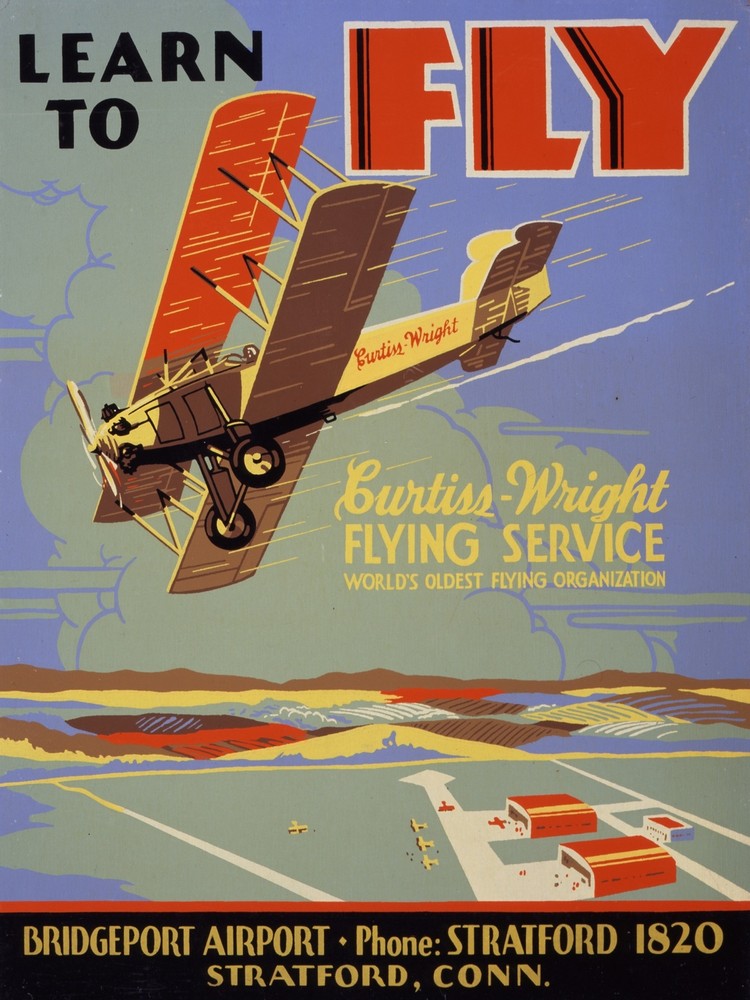 9729.Decoration Poster.Room Wall art.Home interior decor.Learn 2 Fly.Old plane