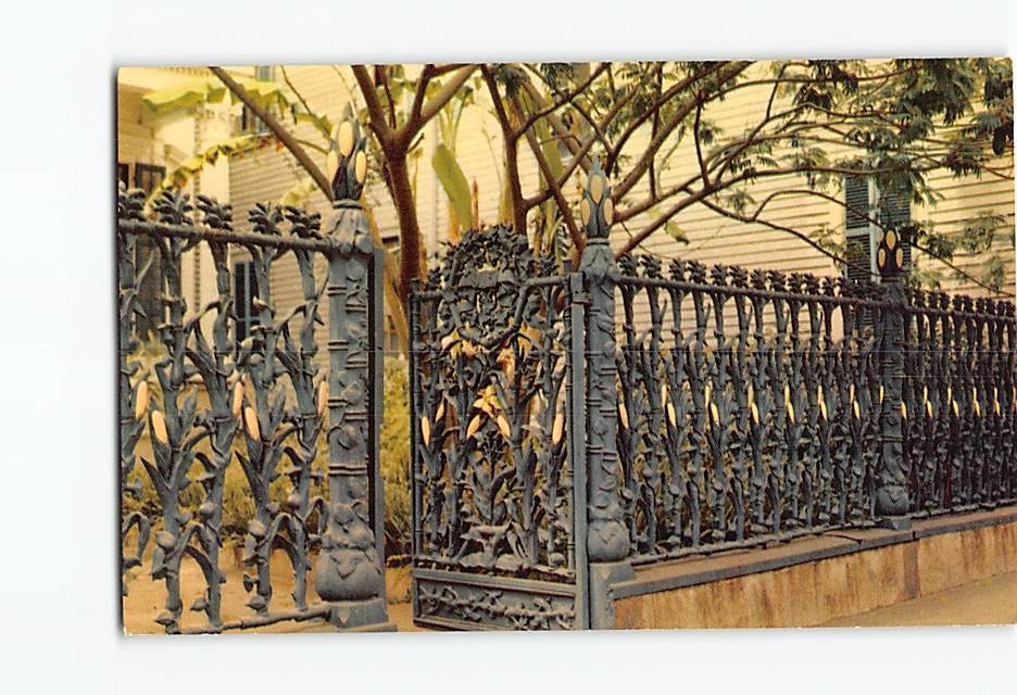 Postcard Cornstalk Fence New Orleans Louisiana USA