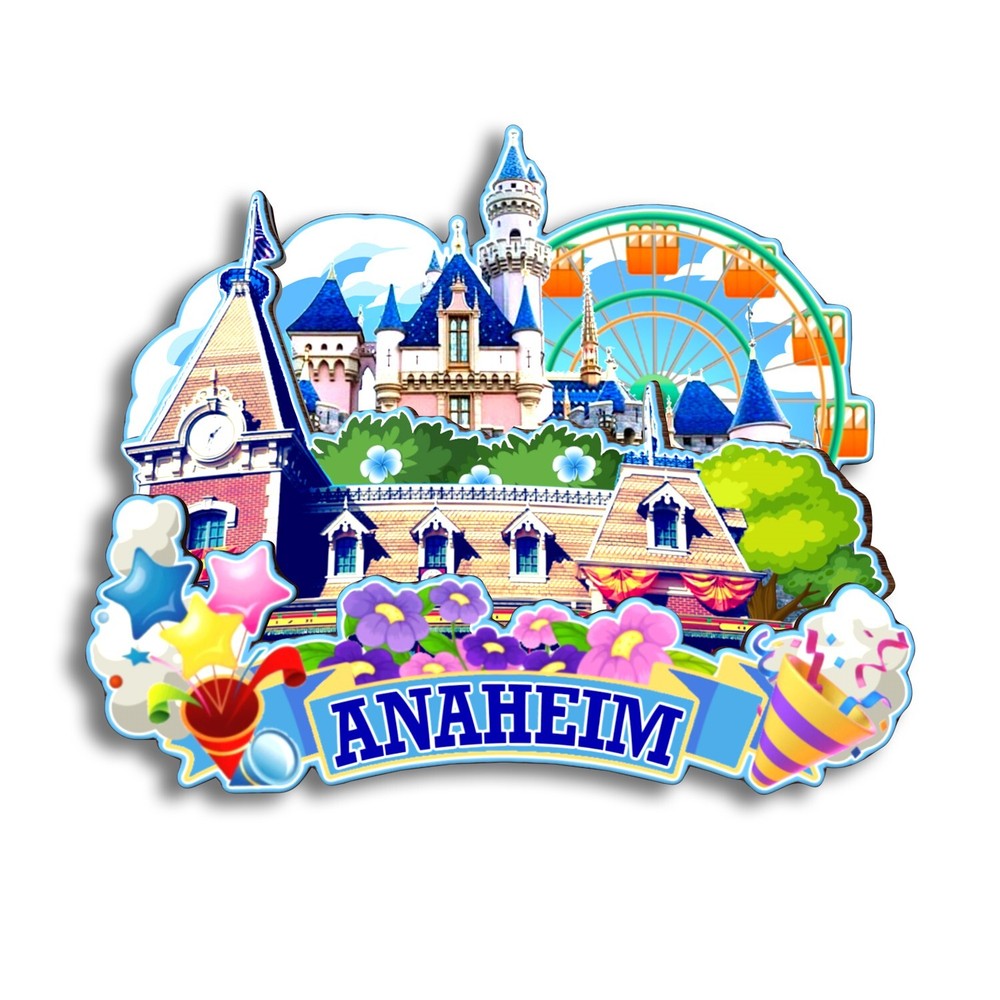 Anaheim California USA Refrigerator magnet 3D travel souvenirs wood craft