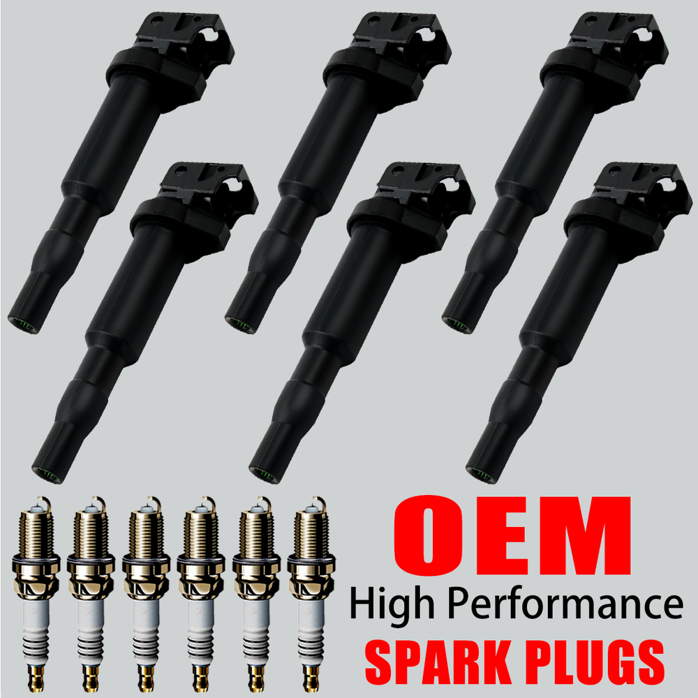6X OEM Ignition Coil & Iridium Spark Plugs Kit for BMW 335i 328i 528i X3 X5
