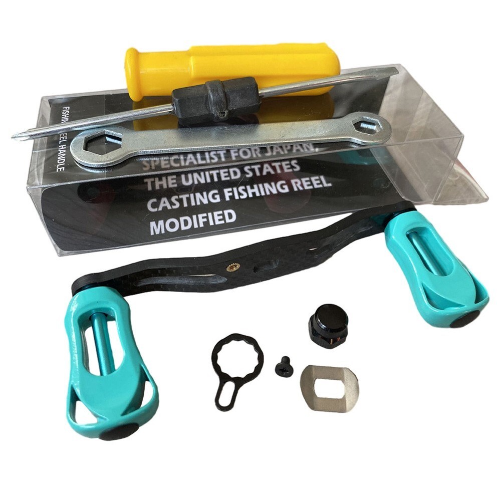 Carbon Fiber Fishing Reel Knob with Water Drop Wheel 106mm 2 Bearing Smooth Design