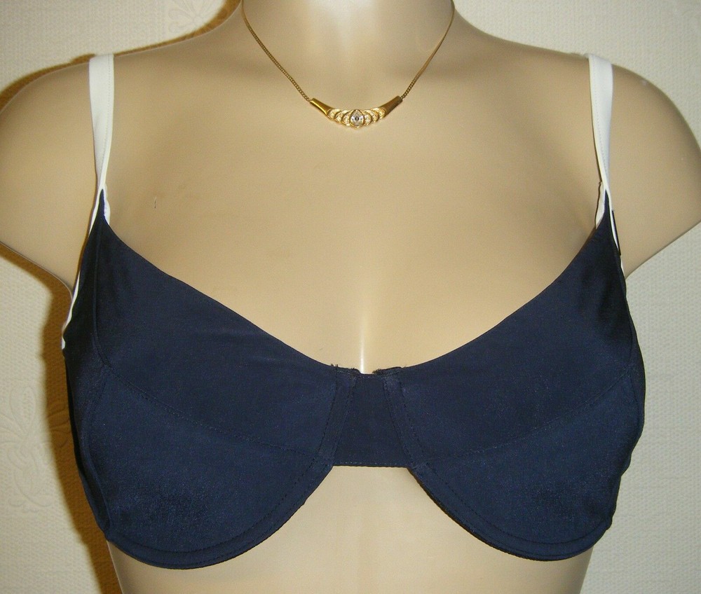 Lepel Milano Bikini Top Size 32DD/E Black Cream Underwired Balcony Bra 44301 New
