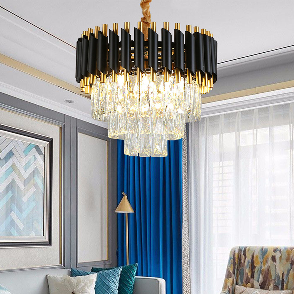5-Lamp Crystal Chandelier Ceiling Light Fixture for Home