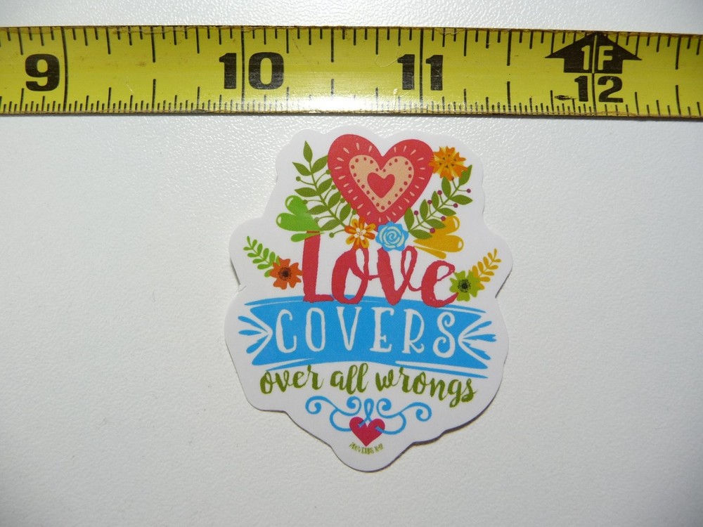 Christian Faith Heart Decal Sticker - Love Covers All Wrongs