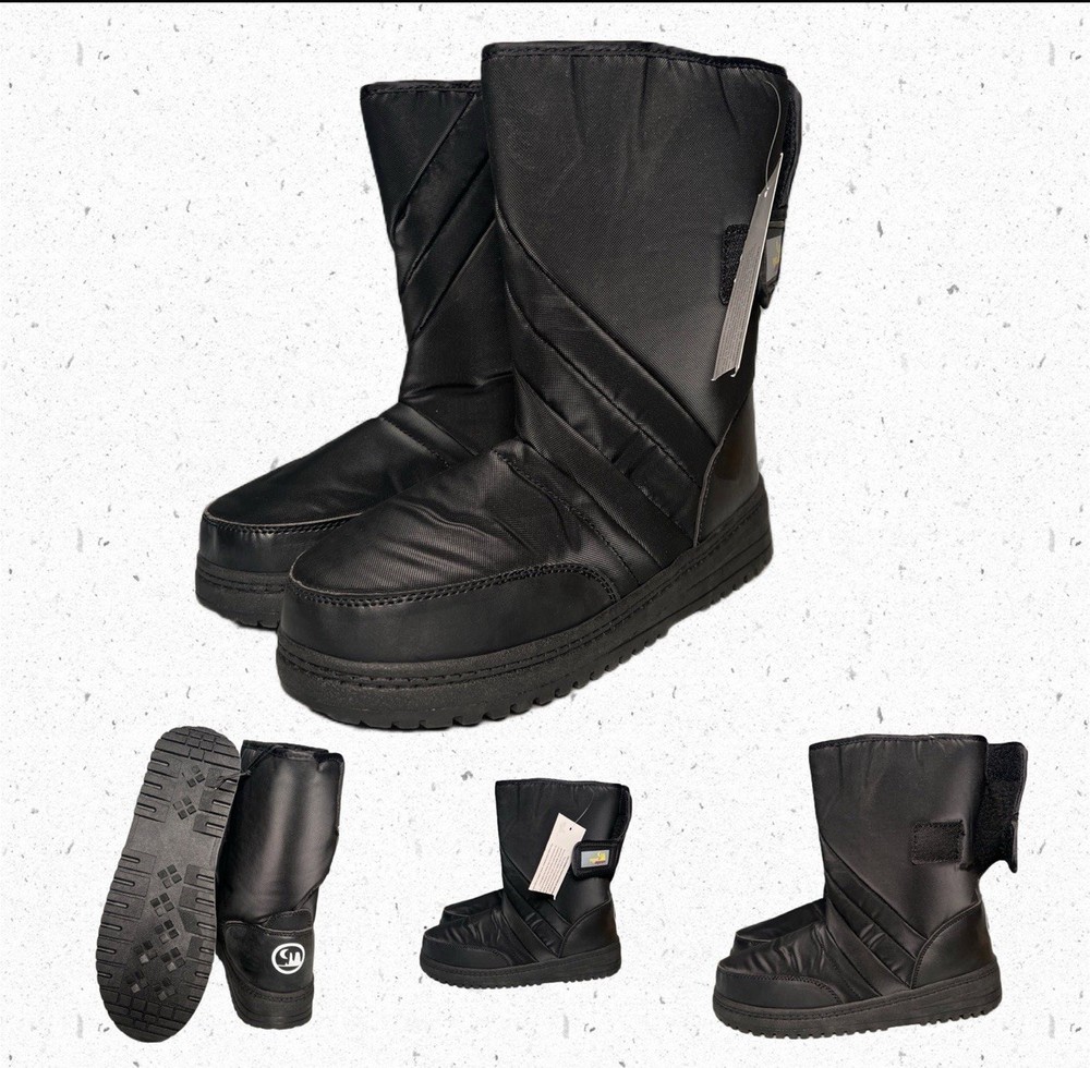 RUGGED EXPOSURE BLACK SNOW BOOTS INSULATED WINTER WATERPROOF ZIGGY Women SIZE 8