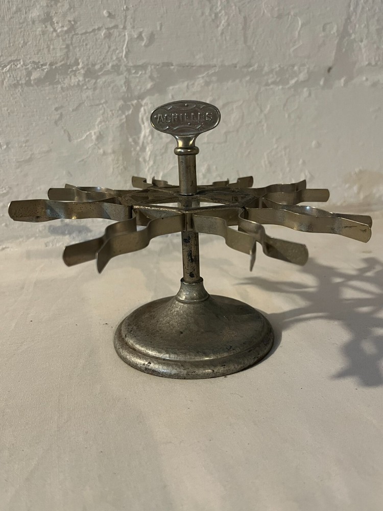Vintage Achilles rubber stamp holder carousel revolving desk accessory-image