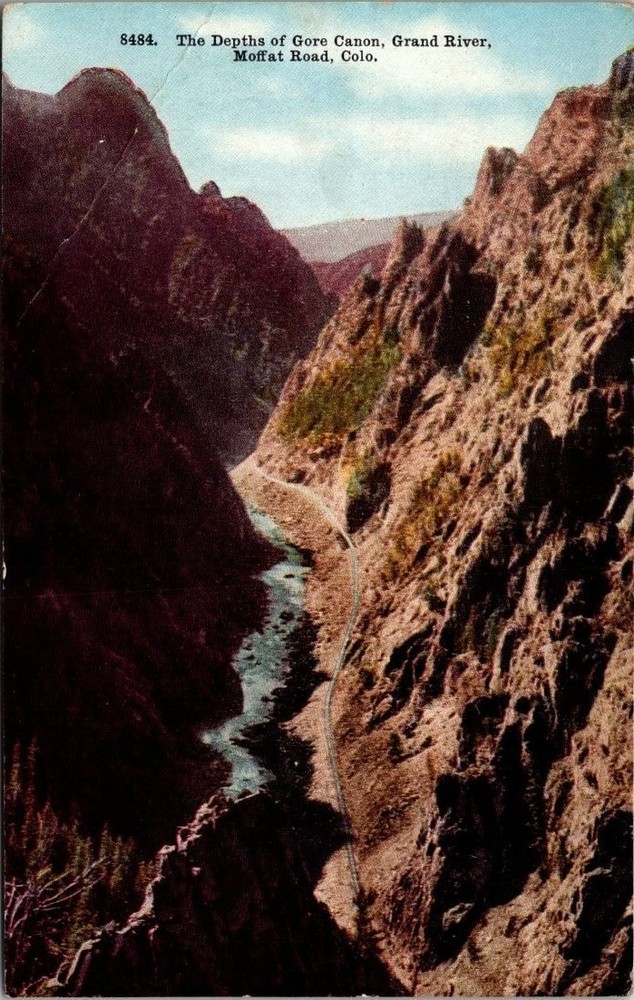 Gore Canyon Grand River CO Moffat Road Vintage Postcard Colorado Scenic