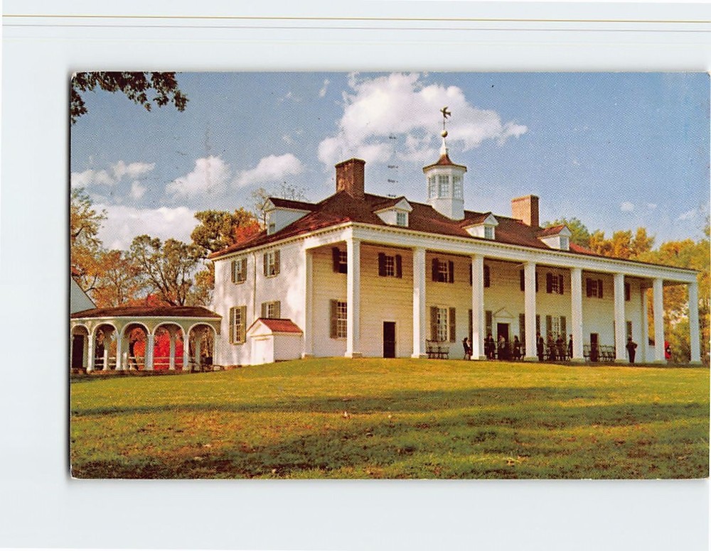 Postcard East Front of George Washington's Home Mt. Vernon Virginia USA