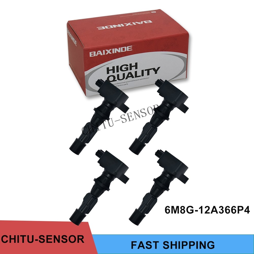 Set of 4 Ignition Coils For 2006-2013 Mazda 3 6 CX-7 2.0L 2.5L 6M8G-12A366