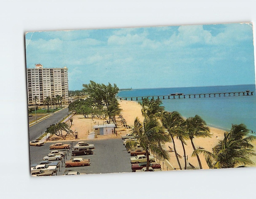 Postcard Aerial View Pompano Beach Florida USA