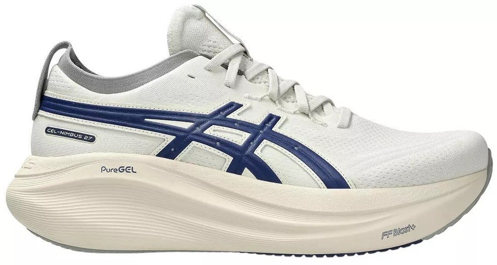 Asics Gel-Nimbus 27 ATC Women Running Shoes Size 9.5 Tan Navy Blue 1012B812-200