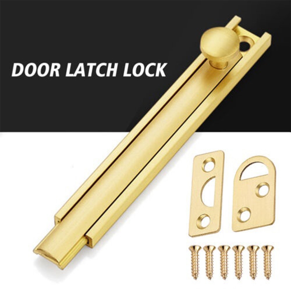 Heavy-Duty Brass Slide Bolt Latch for Barn Doors Bathroom Home Security