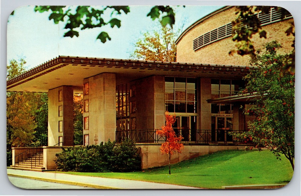 Notre Dame Indiana~St Marys College Auditorium Bldg Exterior View~Vtg Postcard