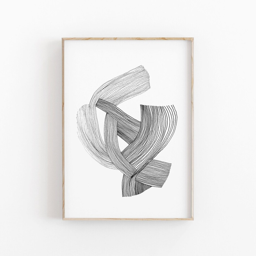Abstract Ink Wall Art Poster - Premium Quality - Custom Size Selection-image