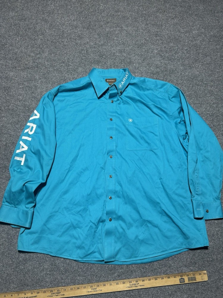 Ariat Shirt Mens 3XL Blue  Twill Classic Button Up Western Cowboy
